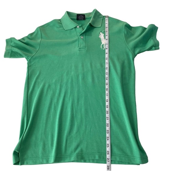 Polo Ralph Lauren Green Big White Pony Short Sleeve Polo Sz L Embroidered #3 - Picture 11 of 11
